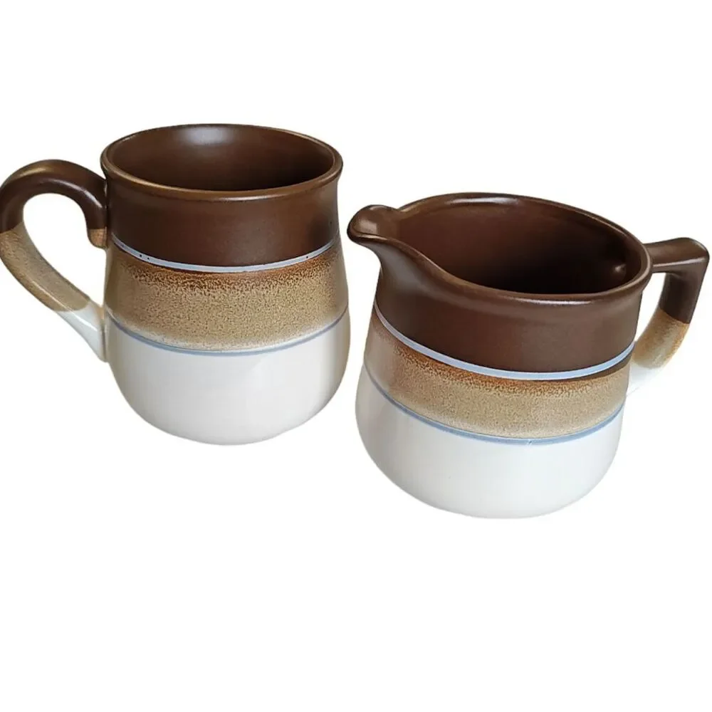Coffee Cup Mug Creamer and Vintage Salt & Pepper Shaker Lot - Made in Japan